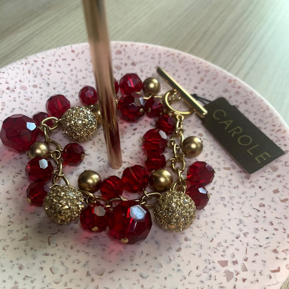 Garnet & Gold Accented Bracelet
